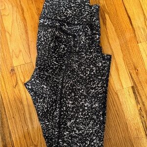 Athleta Black and White Speckled Leggings